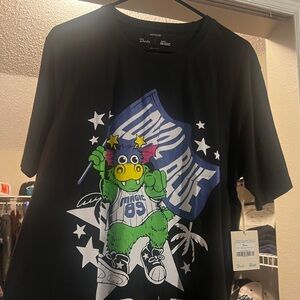 Black Graphic Tee with Fun Character Design